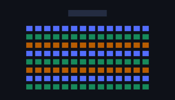 Exhibition Hall seating chart template — 112 seats