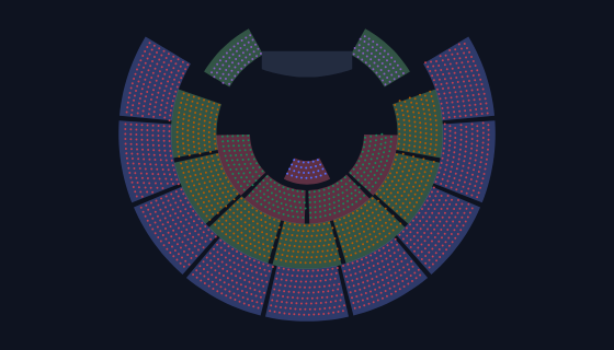 Grand Theatre seating chart template — 2,243 seats