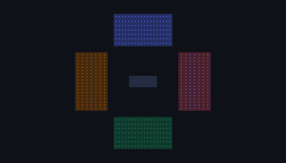 Tennis Centre seating chart template — 504 seats